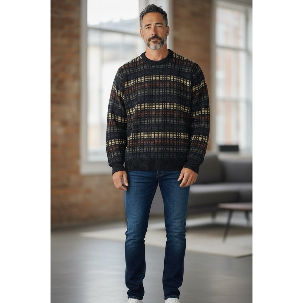Knightsbridge Vintage Sweater Long Sleeve Knit 100% Cotton Y2K Casual Men's  XL